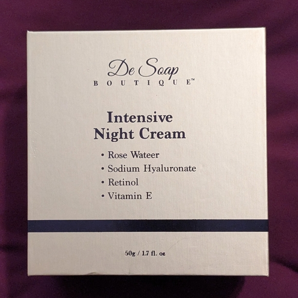New De Soap Boutique Intensive Night Cream - New In Box